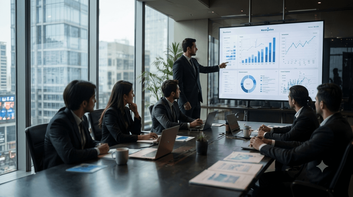 Strategic Intelligence — Viswaas consulting team in a data review session